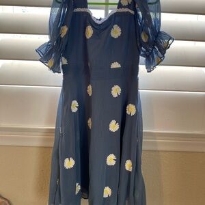 Ivy city co Blue Floral Kids Dress